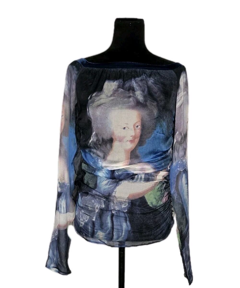 NWT D&G Dolce & Gabbana Mary Antoinette Silk Chiffon Sheer Ruched Y2K Top IT44